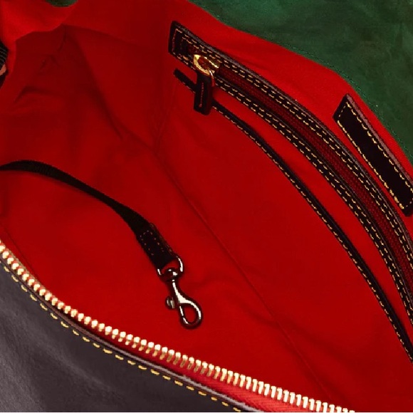 DOONEY AND BOURKE FLORENTINA LEATHER SATCHEL HANDBAG Dark Brown T’Moro - Picture 5 of 14